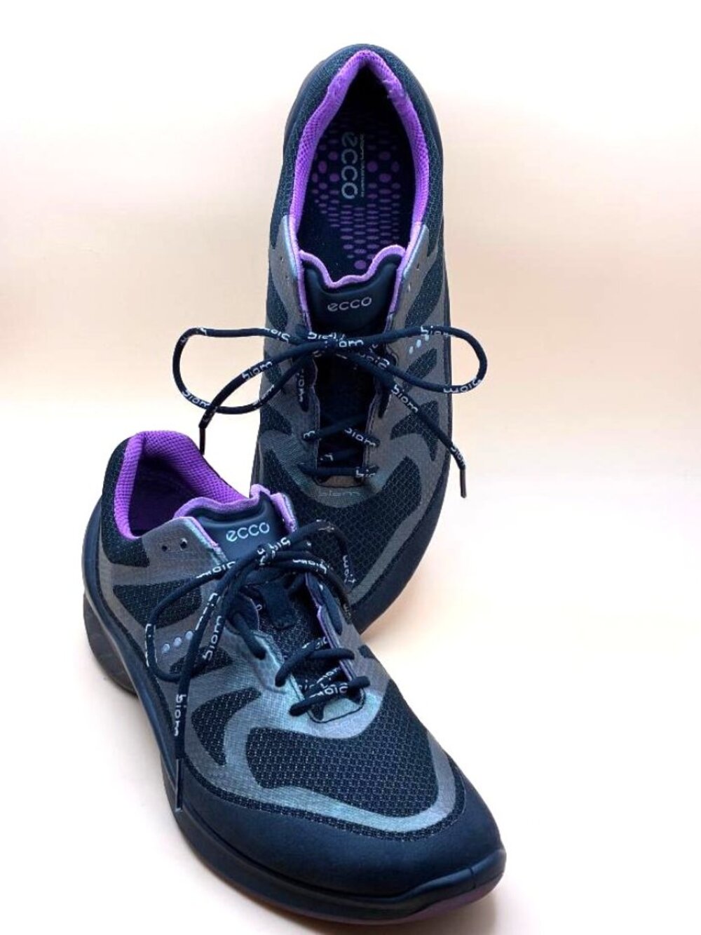 Ecco Biom Fjuel Wns Sz 11 EU 42 Black Purple Iridescent Athletic Shoes Sneakers
